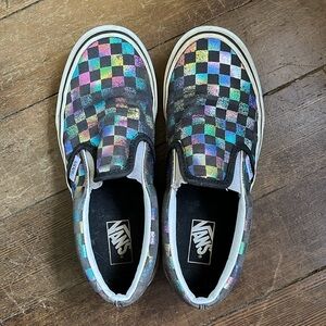 VANS iridescent checkerboard sneakers 4